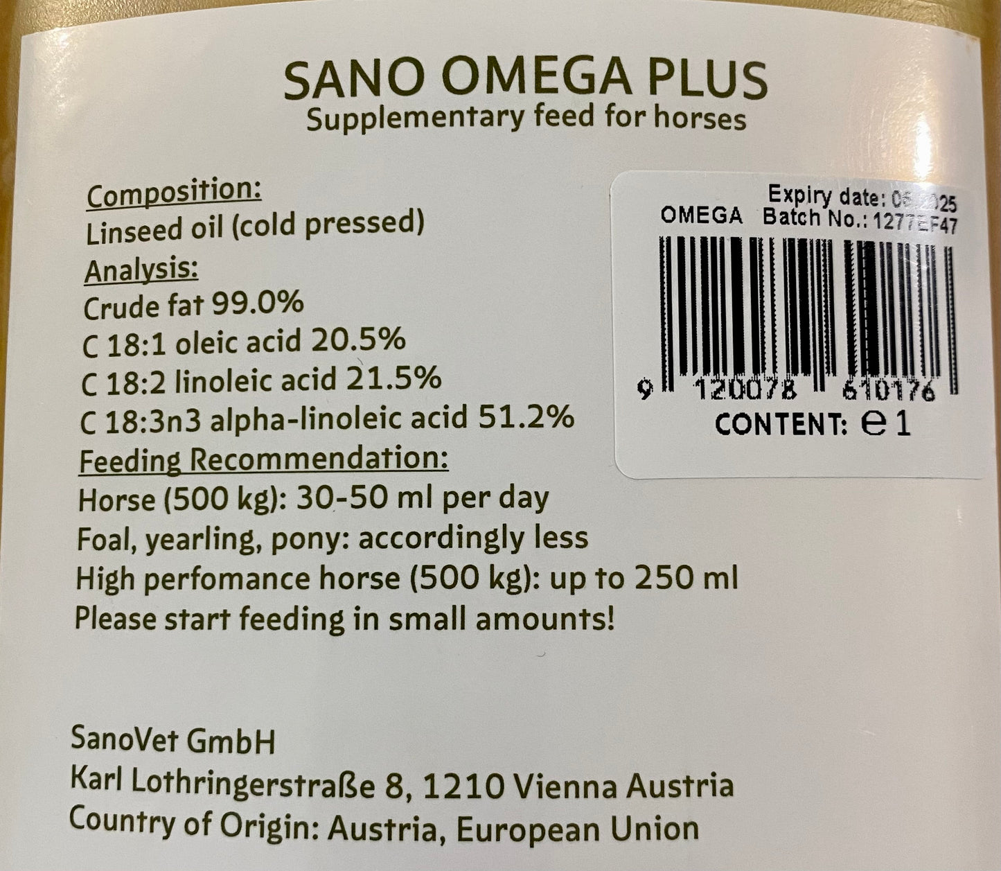 Ulei de in Sano Omega Plus