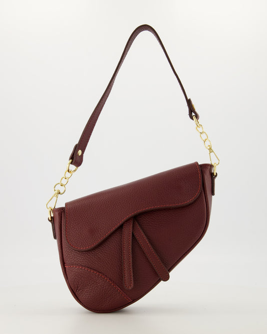 Poseta din piele in forma de sa