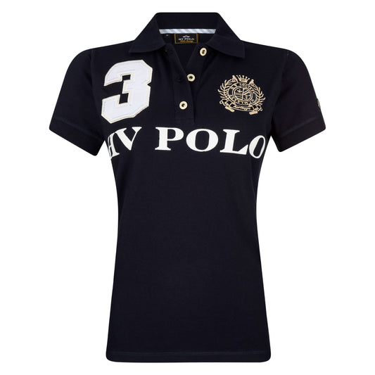 Tricou Polo pentru echitatie HV Polo Favouritas EQ cu maneca scurta Soft BlueEquestrian Polo